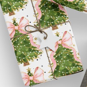 Whimsical Christmas Wrapping Paper, Festive Gift Wrap, Coquette Holiday Decor, Eco-Friendly Wrapping, Christmas Party Supplies, Seasonal image 8