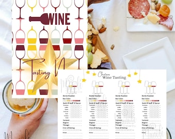 Wine Tasting Kit Christmas Edition|Printable Blind Tasting Trivia Game|Wine Tasting Template|Host Festive Wine Notes|Holiday Printables|DIY