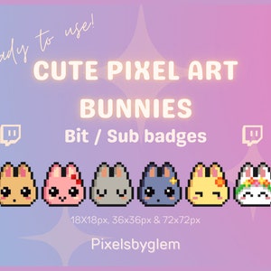 Cute Bunny Twitch Bit/Sub Badges