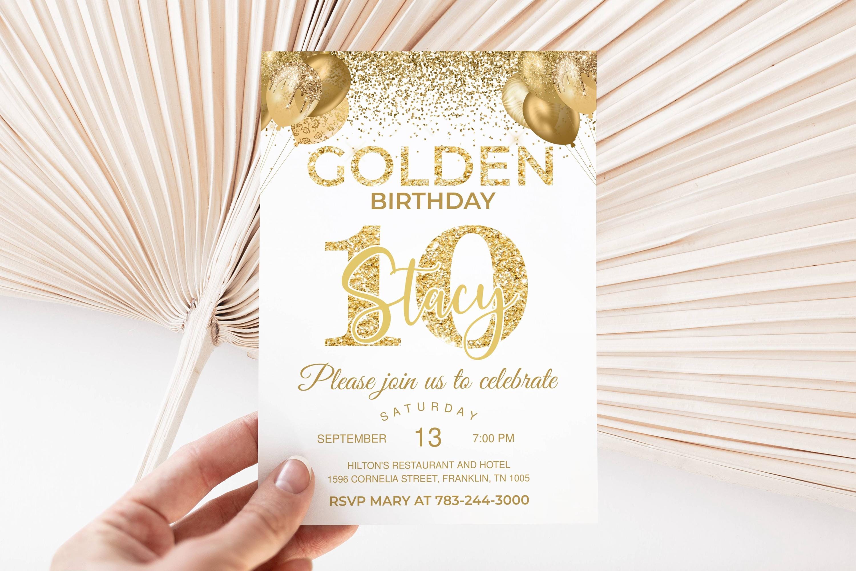 Vuzvuv 'My Golden Birthday' Schärpe – Weiß Mit Gold-schwarzer Schrift, Perfekt Für Geburtstagsfeiern