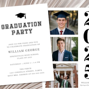 Graduation Party Invitation Template, 2025 Grad Party Graduation Invitation, Editable Graduation Party Invite High School College