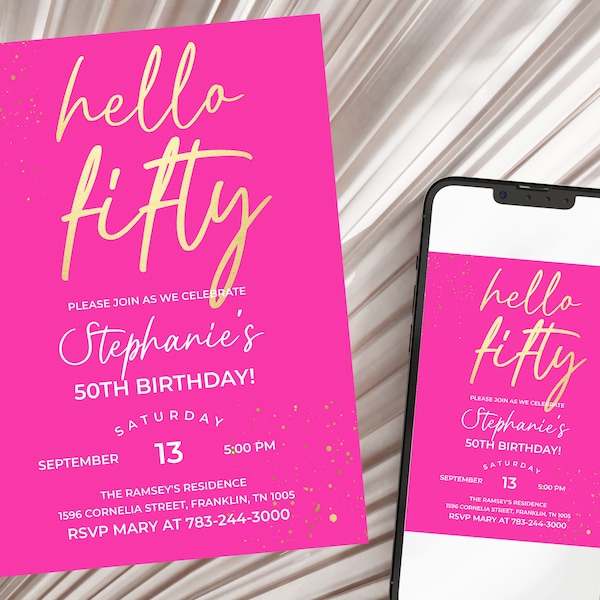 50th Birthday Dinner Menu - Etsy