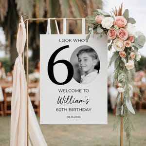 60th Welcome Sign, Look Who's 60 Welcome Sign, Modern 60th Welcome Sign ...