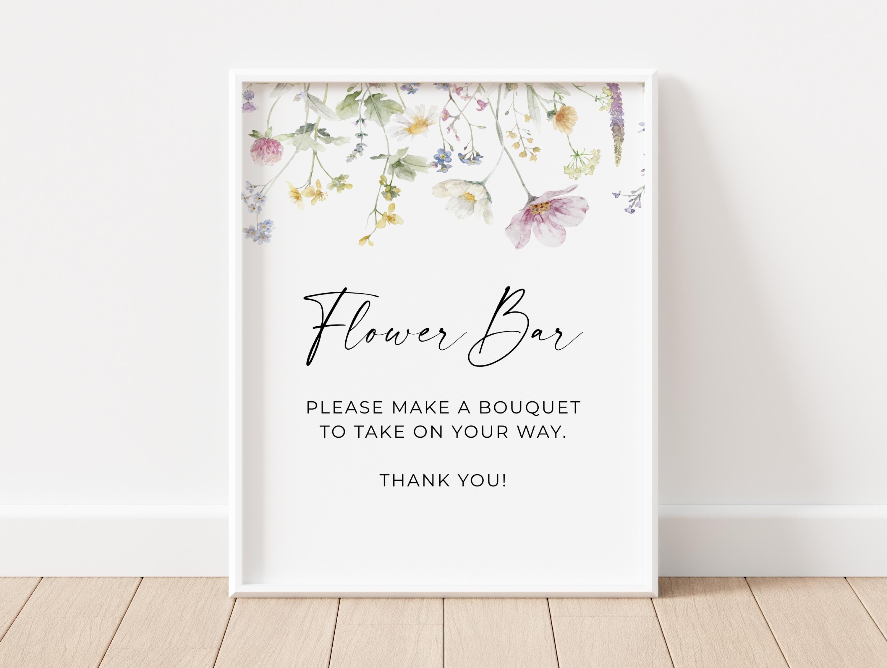 Flower Inn Sign Wildflower Flower Bar Sign, Bridal Shower, Bouquet Bar Sign, Make a ...
