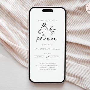 Baby Shower Electronic Invitation Template, Gender Neutral Baby Shower Evite, Electronic Digital Invitation, Instant Download
