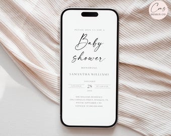 Baby Shower Electronic Invitation Template, Gender Neutral Baby Shower Evite, Electronic Digital Invitation, Instant Download