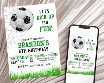 Soccer Birthday Invitation Template, Soccer invitation
