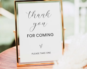 Baby Shower Thank You Sign, Thank You For Coming Sign, Please Take One, Baby Shower Table Sign, Baby Shower Decor, Editable Template