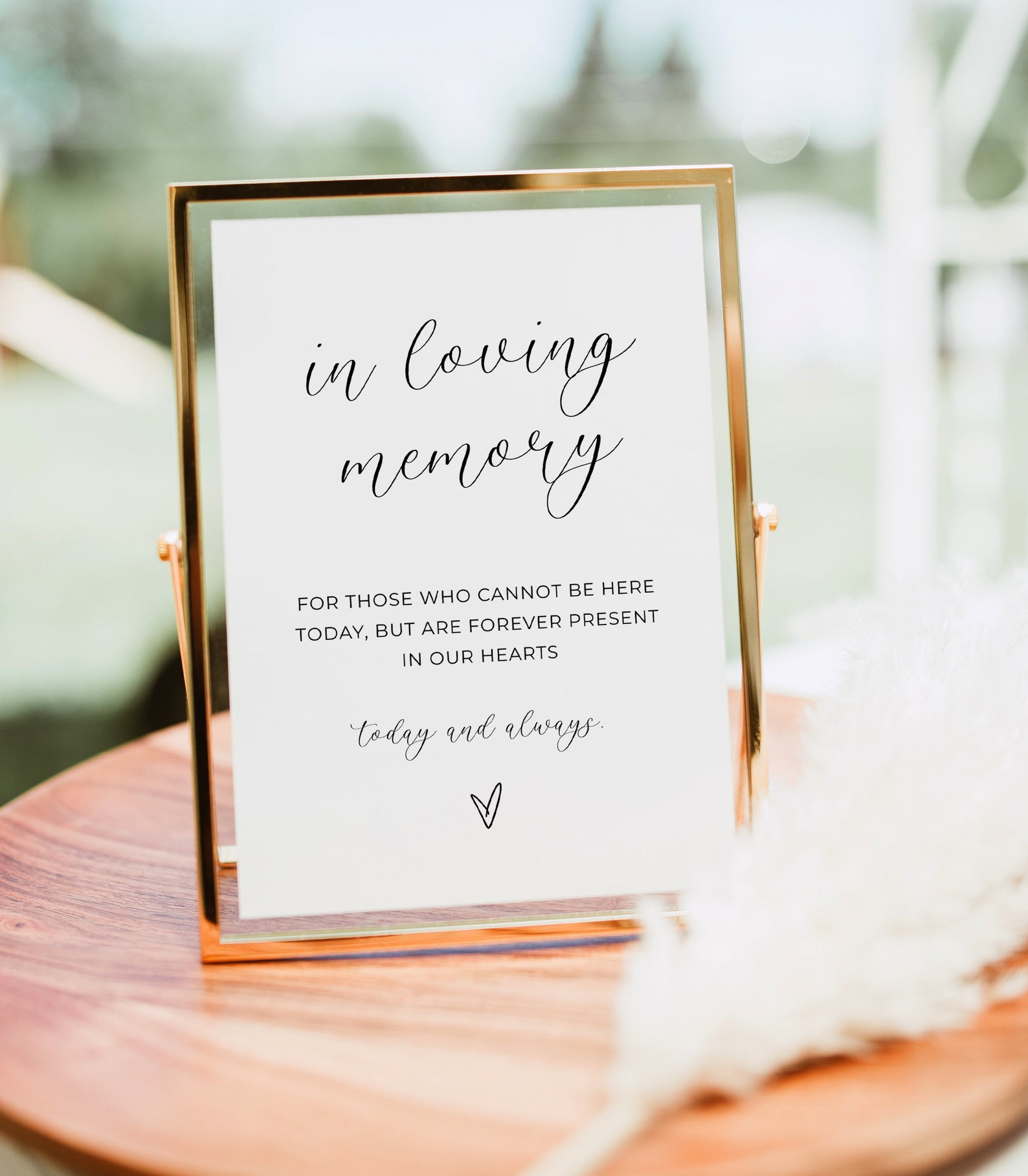 Modern Minimalist in Loving Memory Sign Template, Printable Memorial ...