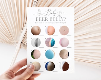 Modern Baby Bump Beer Belly Game Pregnant or Beer Belly Game Baby Shower Games Printable Beer Belly or Baby Bump Shower Game