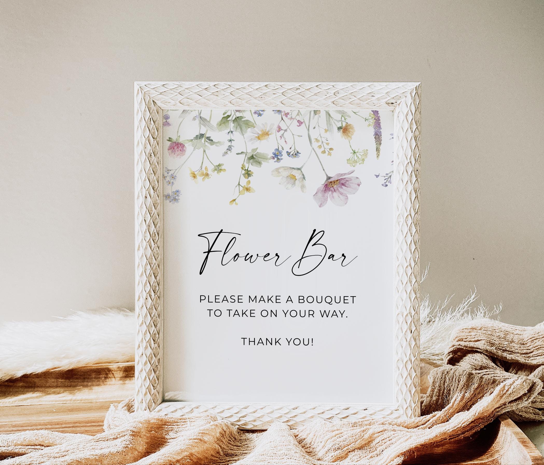 Flower Inn Sign Wildflower Flower Bar Sign, Bridal Shower, Bouquet Bar Sign, Make a ...