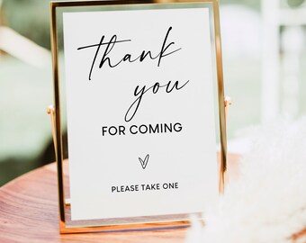 Baby Shower Thank You Sign, Thank You For Coming Sign, Please Take One, Baby Shower Table Sign, Baby Shower Decor, Editable Template