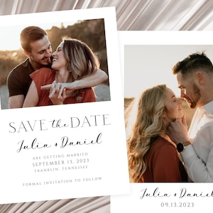Modern Minimalist Save the Date Template, Save The Date With Photo, Editable Wedding Save The Date Template, Save The Date Digital Download