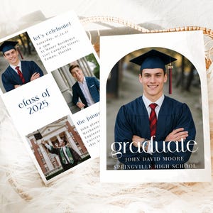 Editable Graduation 2025 Template, Minimalist Graduation Announcement, Modern Graduation Announcement Template, Graduation Party Invitation
