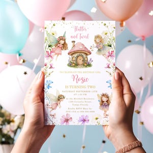 Editable Fairy Birthday Invitation Whimsical Enchanted Pixie Fairy Party Magical Floral Fairy Princess Party Instant Download Editable