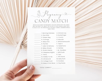 Candy Baby Shower Games Printable, How Sweet It Is Baby Shower Game, Pregnancy Candy Bar Pregnancy Candy Match Game Candy Game