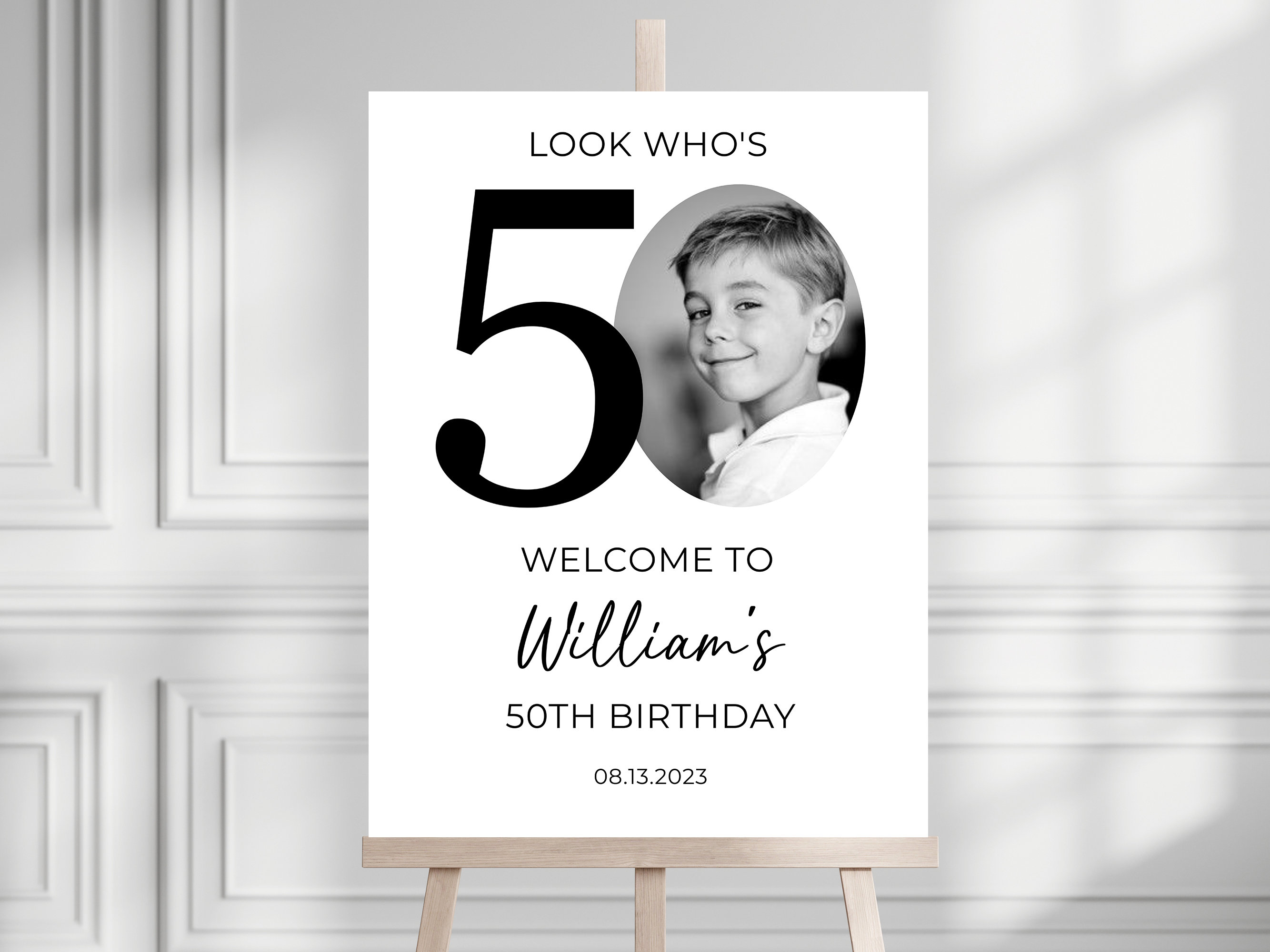 50th Birthday Welcome Sign Printable Ladies or Mens Dinner Party Welcome Poster  Board Editable Digital Download 24x36 Template P268 