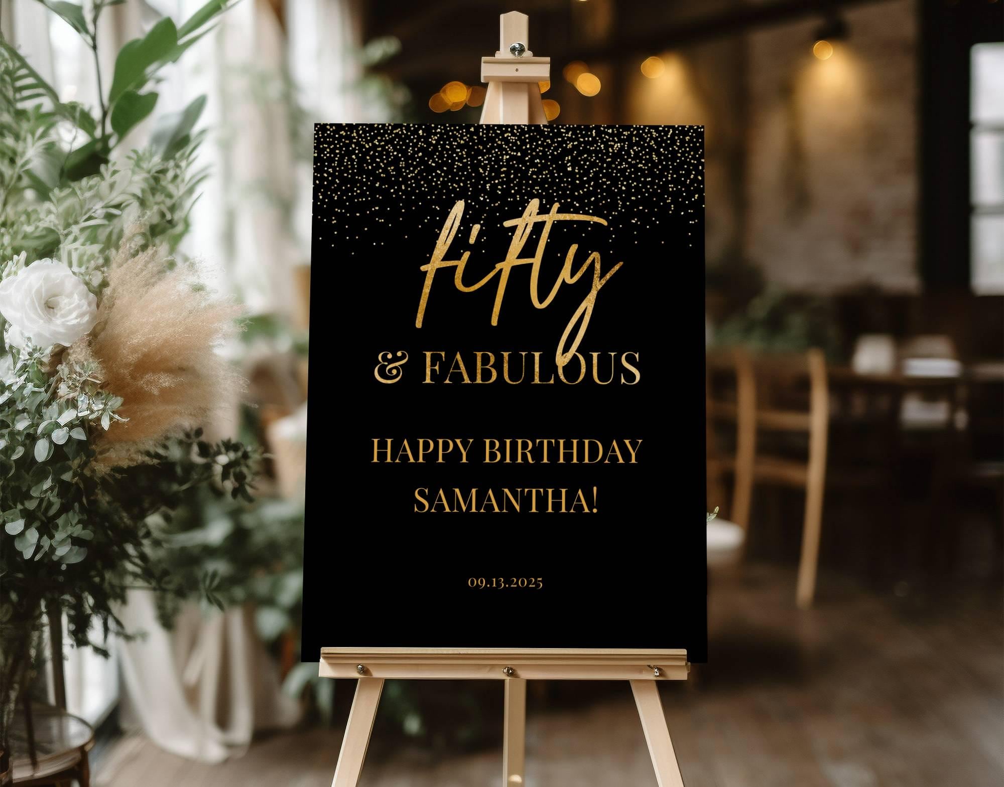 CSFOTO Happy Birthday Backdrop – 6x3.6ft Black & Gold Banner With Champagne, Crown, Heels Design - View #7
