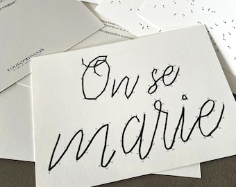 Carte annonce à relier - "On se marie"