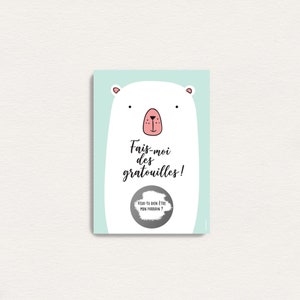 Carte annonce à gratter parrain/marraine - "Fais-moi des gratouilles !" image 4