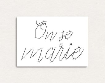 Carte annonce à relier - "On se marie"