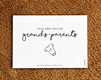 Carte annonce vous allez devenir grands-parents