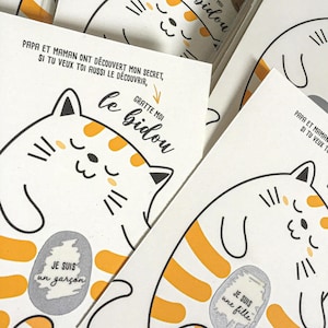 Carte annonce à gratter fille ou garçon - "Gratte moi le bidou"