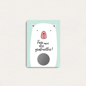 Carte annonce à gratter parrain/marraine - "Fais-moi des gratouilles !" image 2