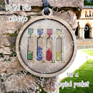 House Points Ornament SVG Digital File, Wizarding school points counter SVG