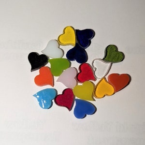 Coe 90  -  1/2&quot; Precut Stained Glass Hearts - for Fusing / Mosaic - Coe 90