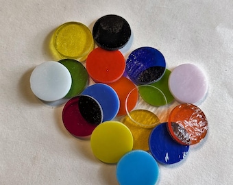 Coe 90 - 2 1/2" Precut Stained Glass Circles - for Fusing / Mosaic