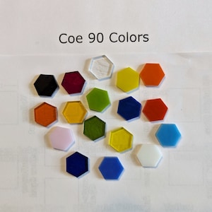 Coe 90 - 1" Precut Stained Glass Hexagons - for Fusing / Mosaic