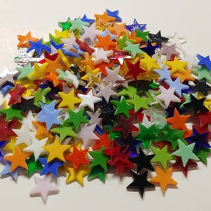 3/4&quot; Coe 96 Precut Stained Glass Glass Stars - for Fusing / Mosaic