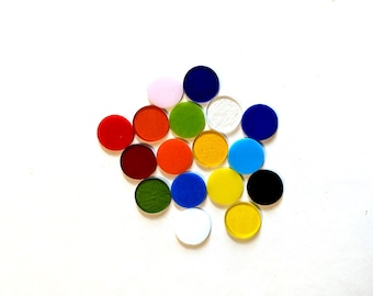 Coe 90 - 1 1/2" Precut Stained Glass Circles - for Fusing / Mosaic