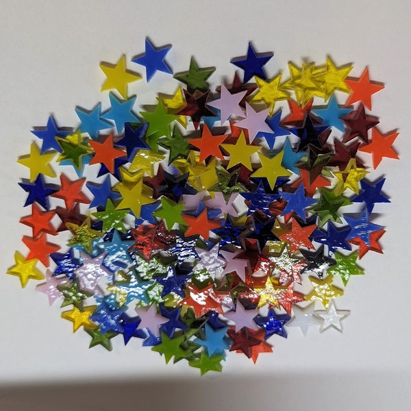 Coe 90 - 1" Precut Stained Glass Glass Stars - for Fusing / Mosaic