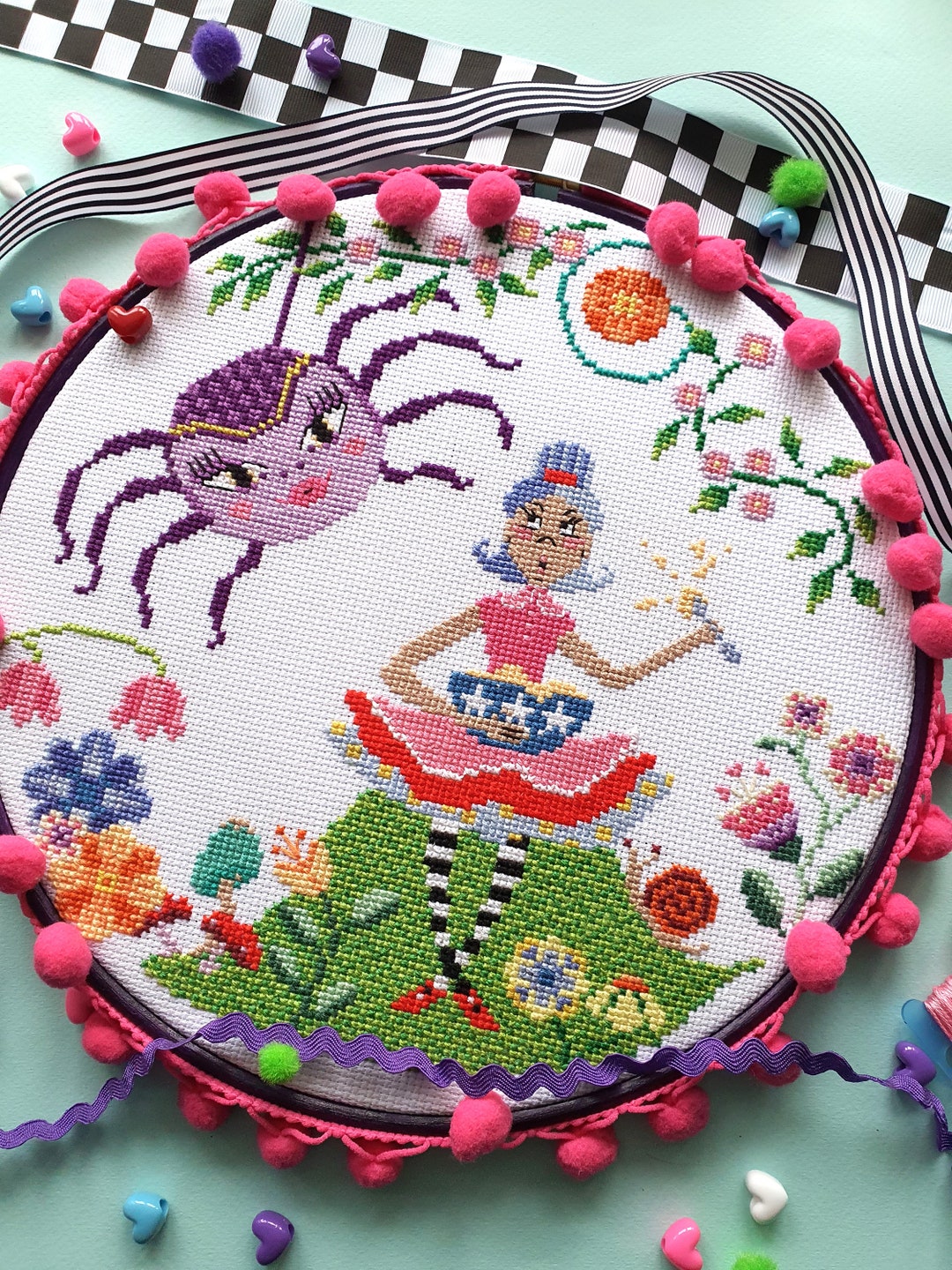 Nursery Rhyme Cross Stitch Pattern, Children's Bedroom Décor, Easy