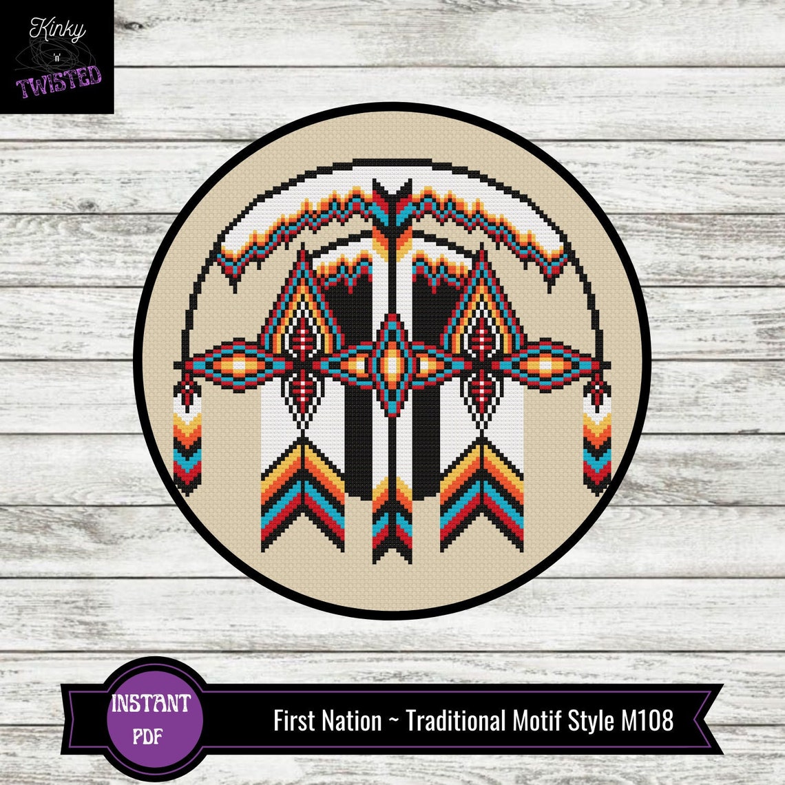 Traditional First Nation Cross Stitch Wall Art Pattern Modern | Etsy Canada