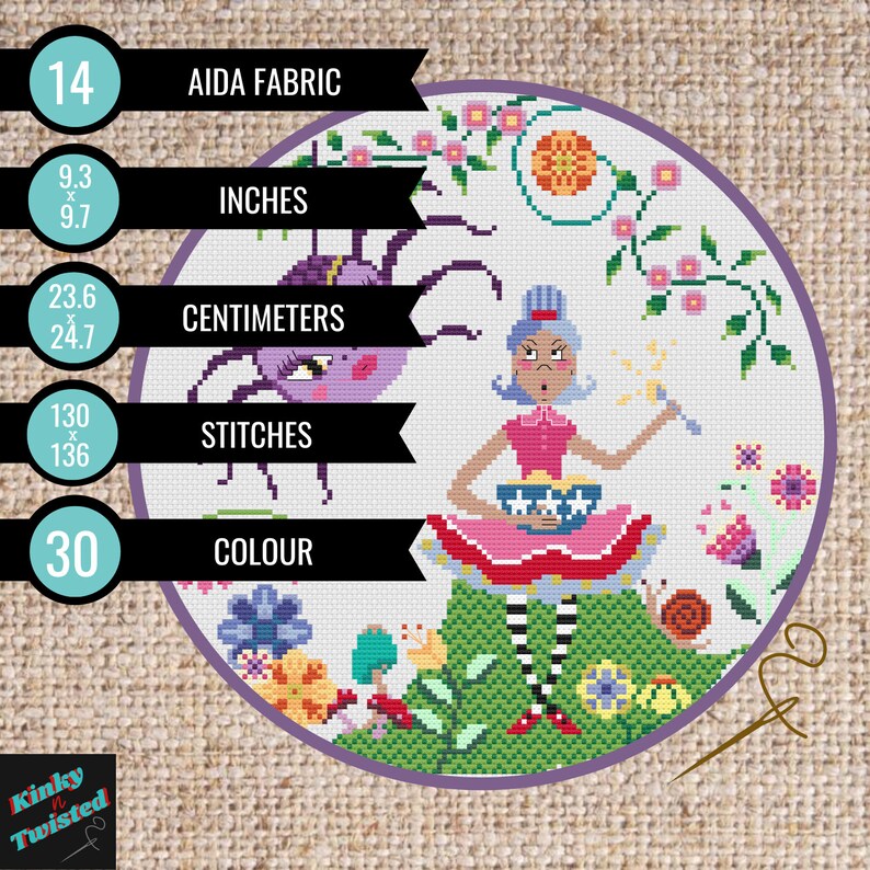 Nursery Rhyme Cross Stitch Pattern, Children's Bedroom Décor, Easy