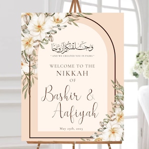 Nikkah Wedding Welcome sign, Nikkah Wedding Sign, Nikkah sign, Nikkah Ceremony Decorations, Islamic marriage ceremony, Nikkah Decor
