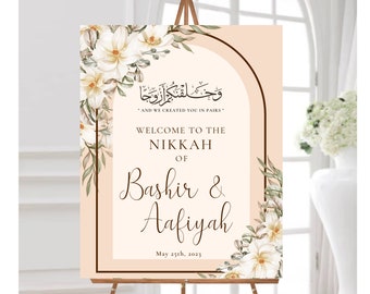 Nikkah Wedding Welcome sign, Nikkah Wedding Sign, Nikkah sign, Nikkah Ceremony Decorations, Islamic marriage ceremony, Nikkah Decor