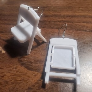 3D printed folding chair ear rings