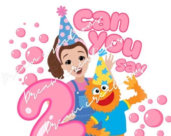 Ms. Rachel Birthday Can you say 2 pink PNG