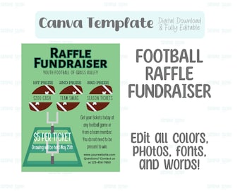 Football RAFFLE Fundraiser Editable Template for PTA or Community