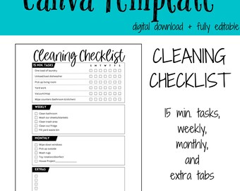 Cleaning Checklist editable template