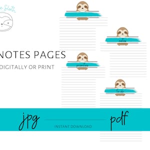 Sloth Notes ToDo Prioriteiten Planner Bullet Journal invoegen Happy Planner PDF Print thuis