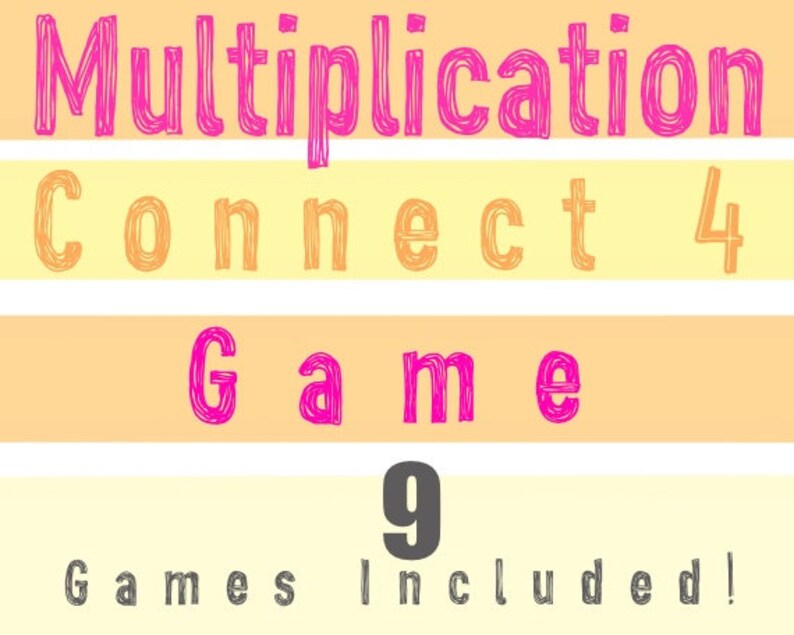 Multiplication Game Connect 4 Math Activity Etsy