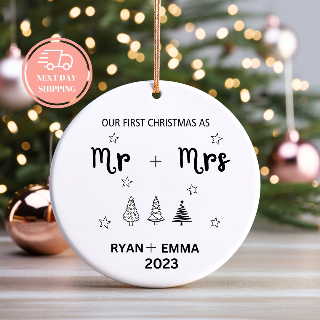 Personalized First Christmas Married Ornament Mr and Mrs Tree Etsy