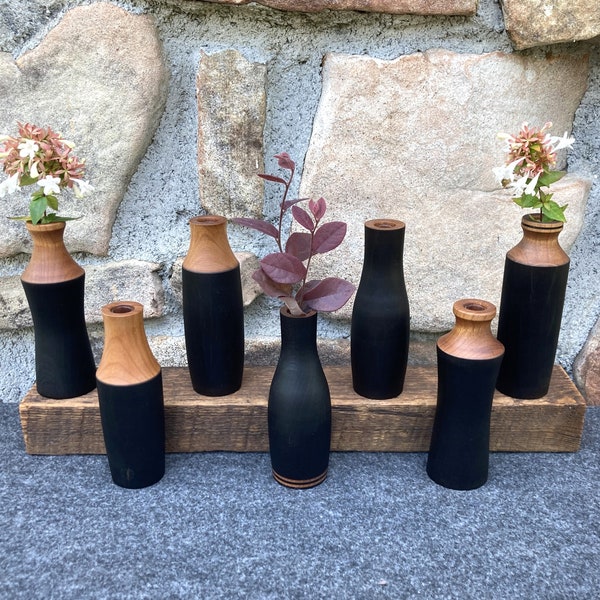 Wooden Vase Hand Turned Bud Vase Twig Pot Oil Diffuser