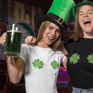 Shamrocks, St. Patrick&#39;s Day Tee WHITE