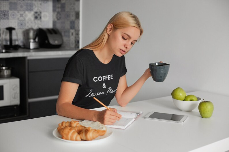Coffee & Lesson Plans, Teacher Tee BLACK - Etsy